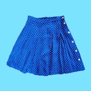 Vintage 90s mini blue and white pleated tennis skirt S